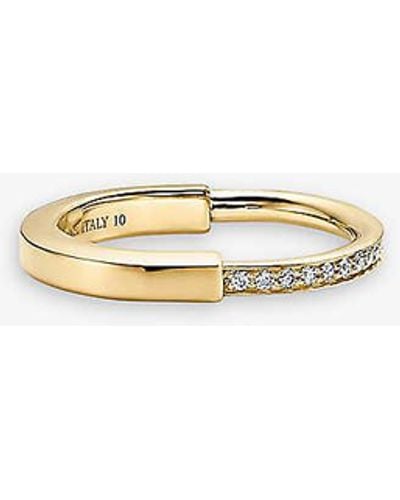 Tiffany & Co. Lock 18ct Yellow-gold And 0.17ct Diamond Ring - Metallic