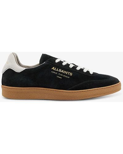 AllSaints Thelma Logo-embossed Leather Low-top Trainers - Black