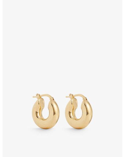 Jil Sander Classic Brand-engraved -tone Brass Earrings - Metallic