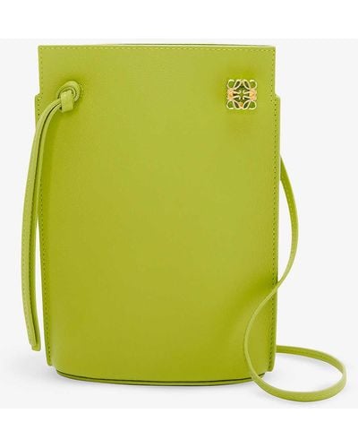 Loewe Dice Pocket Leather Cross-body Bag - Green