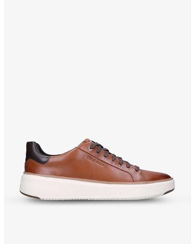 Cole Haan Grandprø Topspin Leather Trainers - Brown