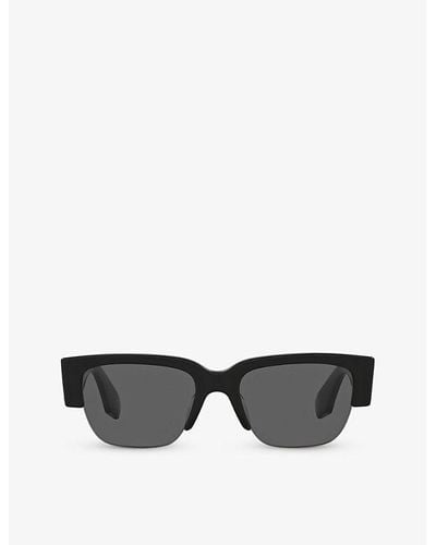 Alexander McQueen A5000261 Am0405s Rectangle-frame Acetate Sunglasses - Black