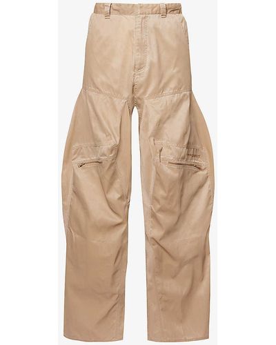 Y. Project Branded Wide-leg Relaxed-fit Woven Trousers - Natural