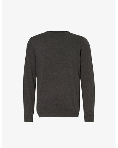 Barbour Crewneck Regular-fit Wool And Cashmere-blend Sweater - Black