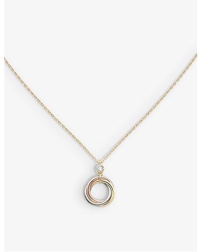 Cartier Trinity 18ct White, Rose, Yellow-gold And 0.05ct Brilliant-cut Diamond Pendant Necklace - Metallic