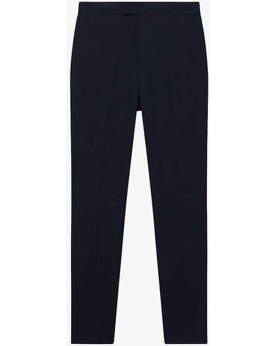 Reiss Found Slim-leg Mid-rise Stretch-woven Trousers - Blue