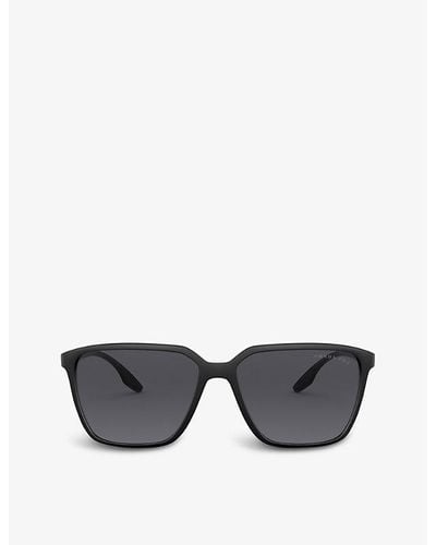 Prada Linea Rossa Ps 06vs 58 Acetate Square-frame Sunglasses - Grey