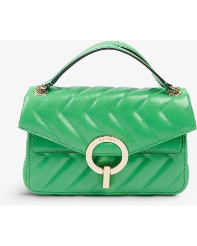 Sandro Yza Quilted Leather Shoulder Bag - Green