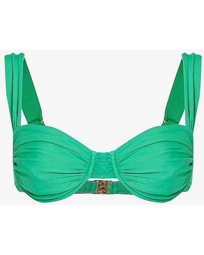 Faithfull The Brand Sol Recycled Polyamide Blend Bikini Top - Green