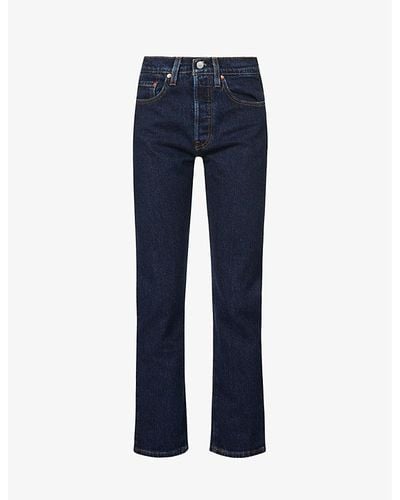 Levi's 501 Straight-leg High-rise Stretch-denim Jeans - Blue