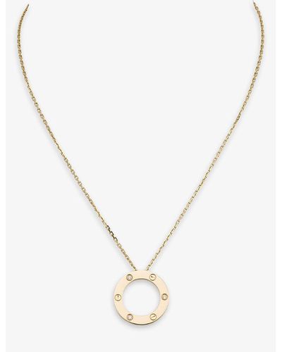 Cartier Love 18ct Yellow-gold And 0.07ct Diamond Necklace - Metallic