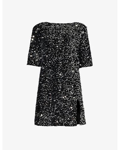 4th & Reckless Marca Sequin-embellished Woven Mini Dress - Black