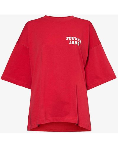 4th & Reckless Tribeca Graphic-print Cotton-jersey T-shirt - Red