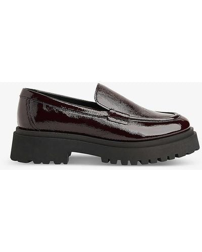 Whistles Aerton Platform Patent-leather Loafers - Black
