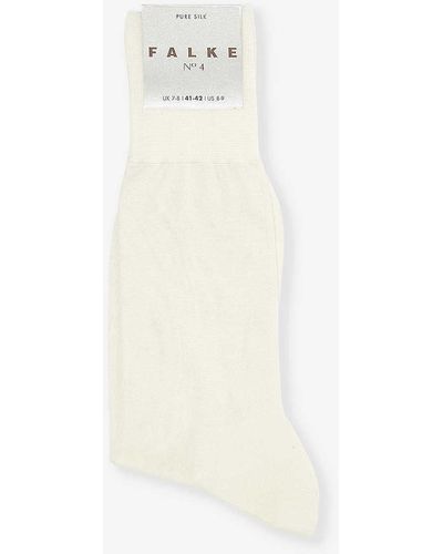 FALKE No. 4 Logo-print Silk-blend Knitted Socks - White