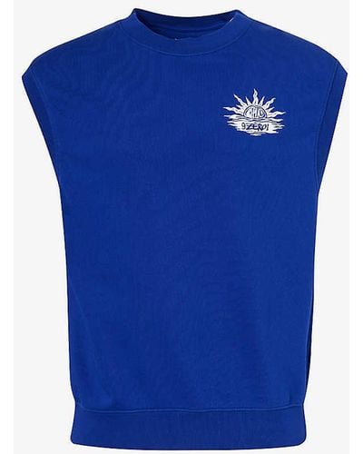 Replay Logo-print Cotton-blend Sweatshirt X - Blue