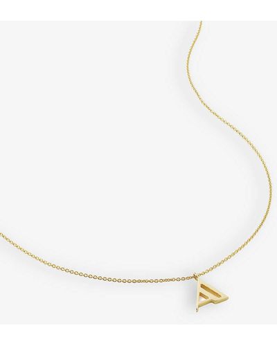 Monica Vinader A Letter-charm 18ct Yellow -plated Vermeil Recycled Sterling-silver Pendant Necklace - White