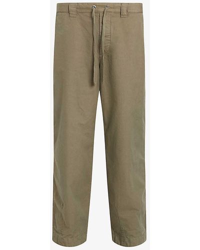 AllSaints Buck Tapered-leg Relaxed-fit Organic-cotton Trousers - Green