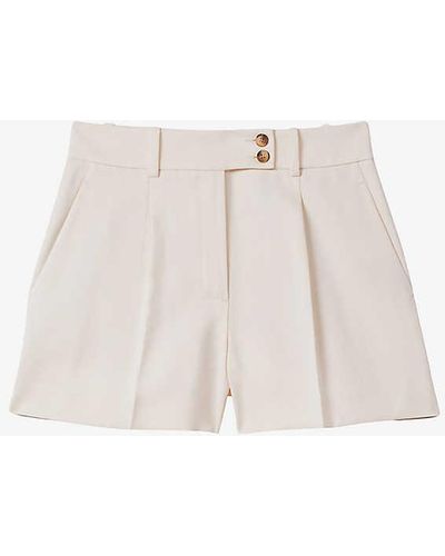Reiss Millie High-rise Tailored Woven Shorts - White