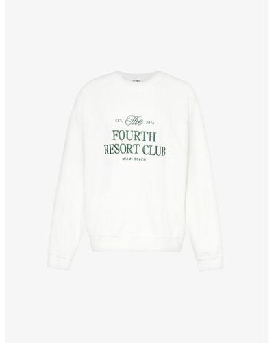 4th & Reckless Embroidered Relaxed-fit Cotton-jersey Sweatshirt - White