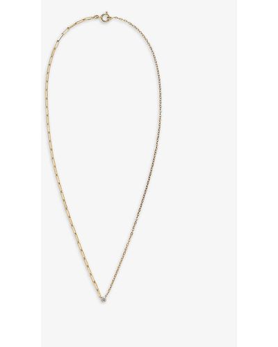 Yvonne Léon Collier 18ct Yellow-gold And Diamond Necklace - White
