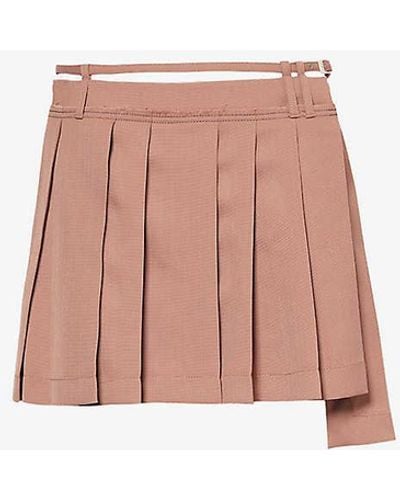 Acne Studios Pleated Wool-blend Mini Skirt - Pink