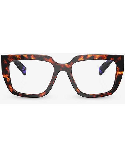 Prada Pr A03v Square-frame Tortoiseshell Acetate Eyeglasses - Brown