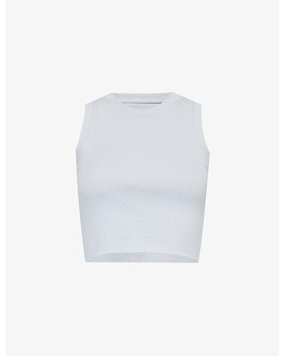 GYMSHARK Everywear Cropped Stretch-cotton Top - White