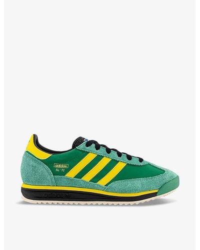 adidas Sl 72 Rs Suede And Mesh Low-top Sneakers - Green