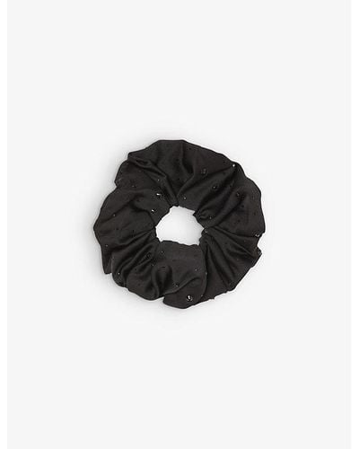 Sandro Crystal-embellished Woven Scrunchie - Black