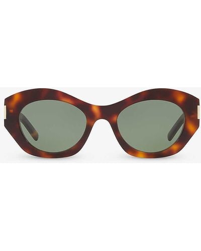 Saint Laurent Sl639 Cat-eye Frame Acetate Sunglasses - Brown