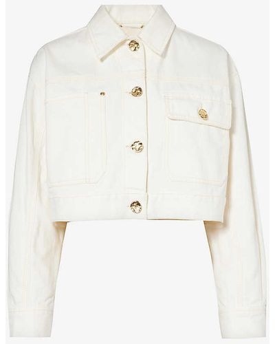 Zimmermann Boxy-fit Cropped Denim Jacket - White