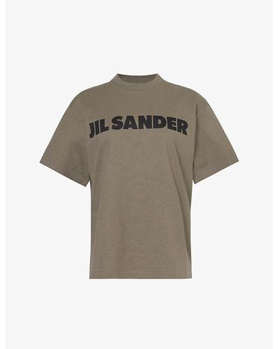 Jil Sander Logo-print Boxy-fit Cotton-jersey T-shirt - Gray