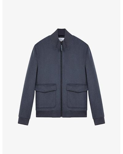 Reiss Shuffle Patch-pocket Wool-blend Jacket X - Blue