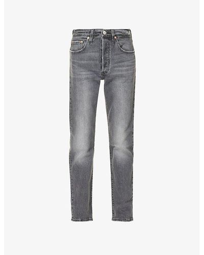 Levi's 501 Straight-leg High-rise Stretch-denim Jeans - Gray