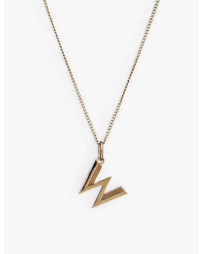 Rachel Jackson Art Deco W Initial 22ct Yellow Gold-plated Sterling Silver Necklace - Metallic