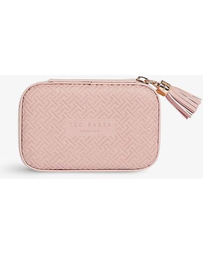 Ted Baker Jewelia Mini Logo-embossed Faux Leather Jewelry Box - Pink