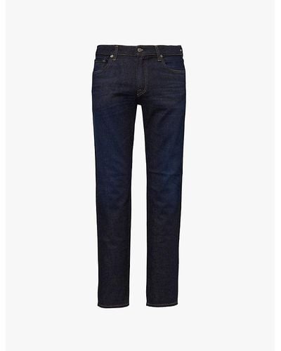 Citizens of Humanity London Slim-fit Tapered-leg Mid-rise Stretch-denim And Cashmere Jeans - Blue