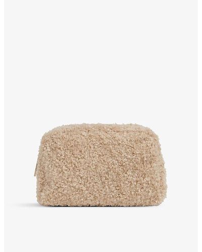 Whistles Corrine Fluffy Borg Pouch - Natural