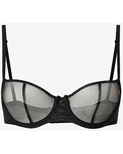 Aubade Nudesse Bow-embellished Mesh Bra - Black