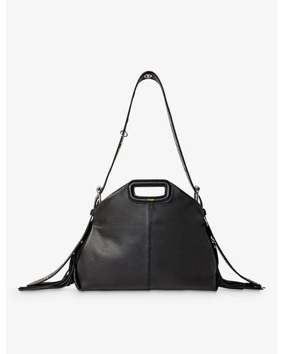 Maje Miss M Leather Shoulder Bag - Black