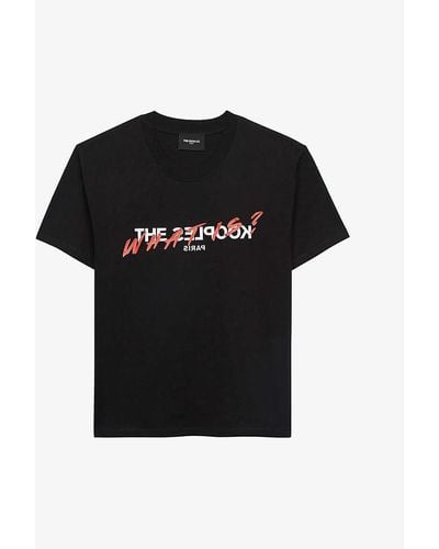 The Kooples Logo-print Cotton-jersey T-shirt - Multicolour