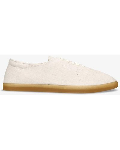 The Row Sam Round-toe Canvas Low-top Trainers - White