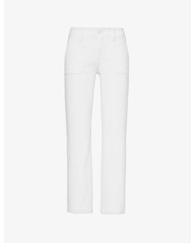 PAIGE Mayslie Straight-leg Mid-rise Cropped Stretch-denim Jeans - White