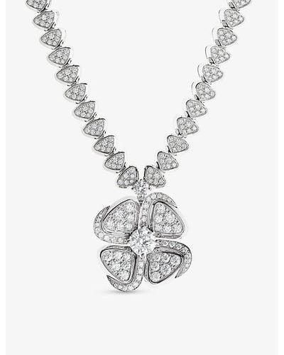 BVLGARI Fiorever 18ct White-gold And 4.95ct Brilliant-cut Diamond Necklace