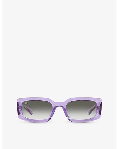 Ray-Ban Rb4395 Kiliane Rectangle-frame Transparent Acetate Sunglasses - White