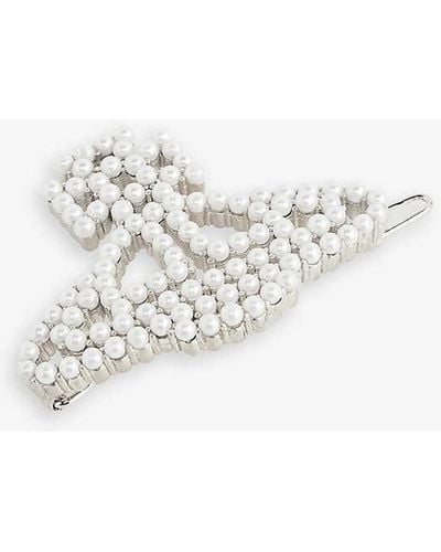 Vivienne Westwood Annalisa Large Brass And Faux-pearl Hair Clip - White
