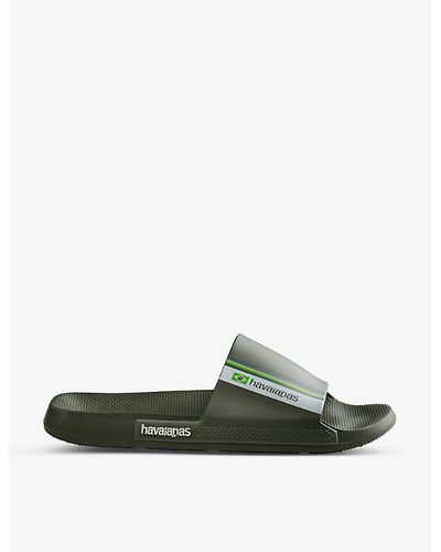 Havaianas Stradi Four-strap Rubber Sliders in Black | Lyst Canada