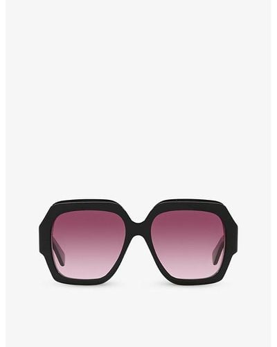 Chloé Ch0154s Square-frame Acetate Sunglasses - Purple