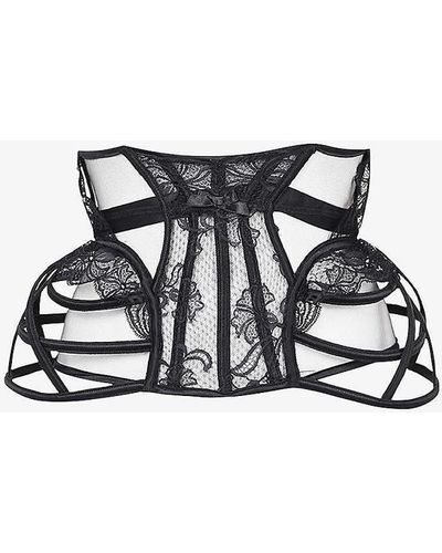 Agent Provocateur Rozlyn Lace-embroidered Woven Waspie X - Black
